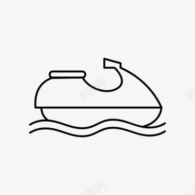摩托艇海上水上滑板车图标图标