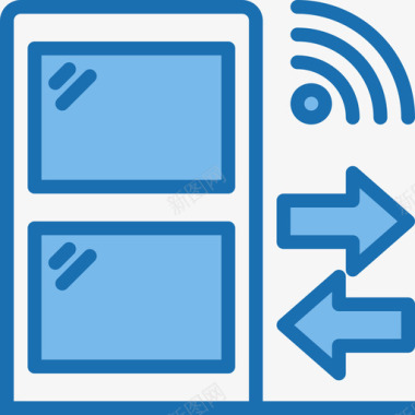 智能家居功能门智能家居34蓝色图标图标