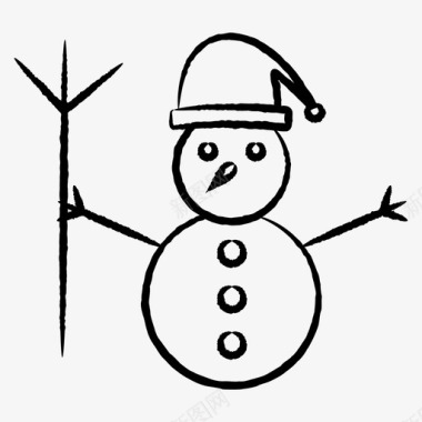 小清新冬天雪人雪人圣诞节圣诞老人图标图标