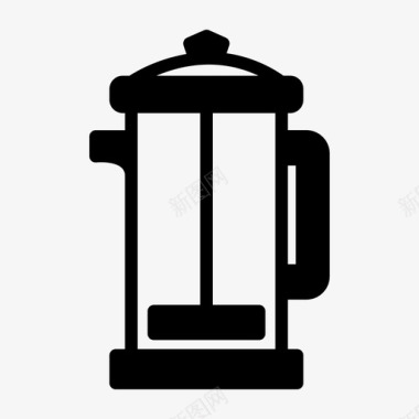 法式法式印刷机早餐咖啡因图标图标