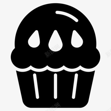 甜味松饼纸杯蛋糕美味图标图标