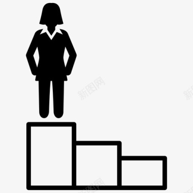 领导商业女商人图标图标