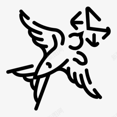 带字母的燕子鸟邮件图标图标