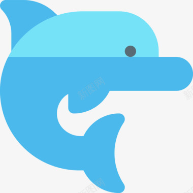 海豚海豚海洋生物38扁平图标图标