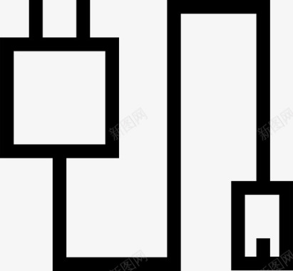 三角插头充电器电缆连接器图标图标