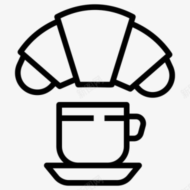 羊角面包配茶烘焙食品烘焙项目图标图标