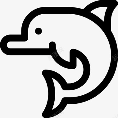 海豚海豚海洋生物40直系图标图标