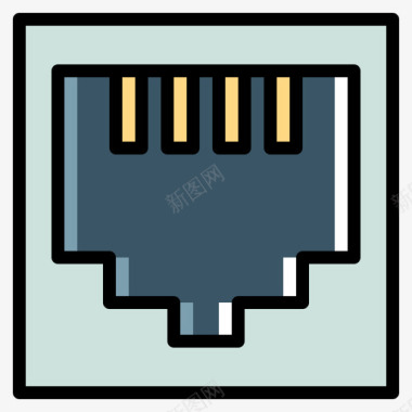局域网网卡局域网计算机46线性彩色图标图标