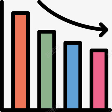 条形矢量条形图图表和图表4线颜色图标图标