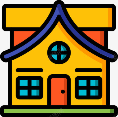 住宅住宅5线性颜色图标图标