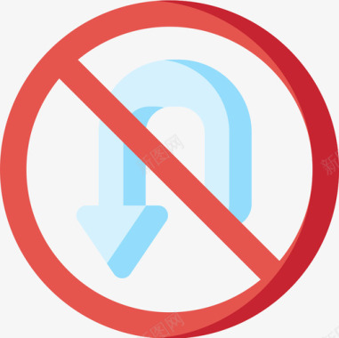 矢量信号图标禁止转弯信号灯和禁令5平坦图标图标