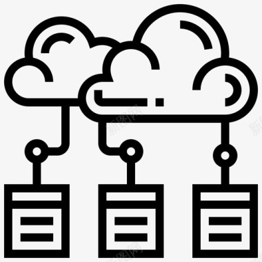 科技感线路云计算头脑风暴连接图标图标