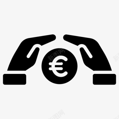 火焰欧元图标储蓄福利欧元图标图标