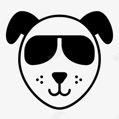 狗脸眼镜图标图标