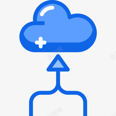 红蓝色箭头云箭头56蓝色图标图标