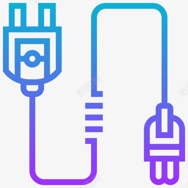 充电站插头插头连接器类型3渐变图标图标