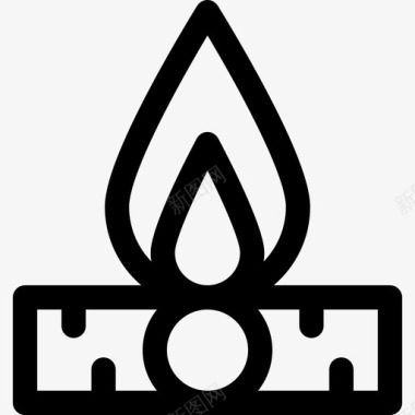 夏令营总动员营火夏令营13线性图标图标