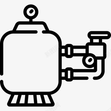 高端过滤器过滤器游泳池15线性图标图标