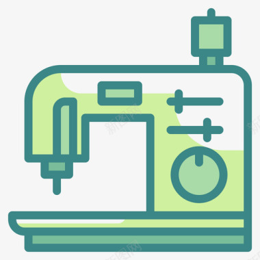 缝纫针双色劳动缝纫机图标图标