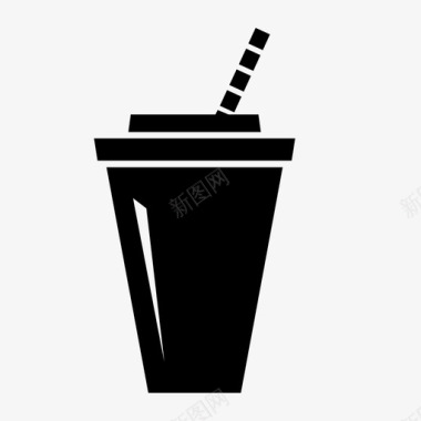 冷饮草杯饮料咖啡杯图标图标