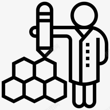 微距生物科学生物工程21线性图标图标