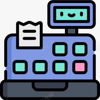 收银提示收银员货币81线性颜色图标图标