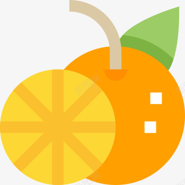 橘子蔬菜和水果2扁平图标图标