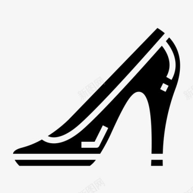 高跟鞋时尚女性化图标图标