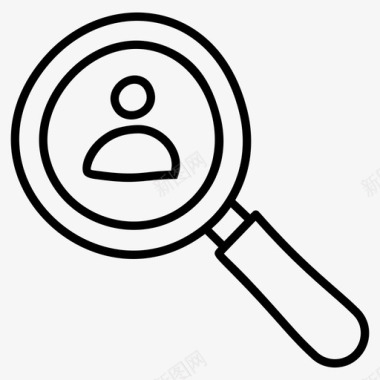 搜索人搜索配置文件查找人员放大镜下的人图标图标