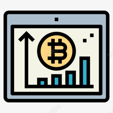 平板电脑背面平板电脑比特币122线性颜色图标图标