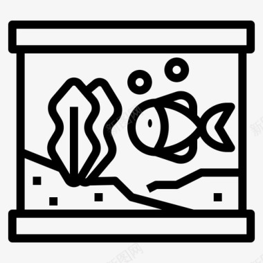鱼缸装饰家居图标图标