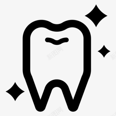 闪亮牙齿牙齿护理牙医图标图标