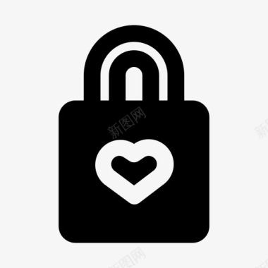 爱的锁私人的情人节的图标图标