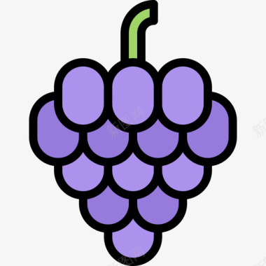 葡萄水果和蔬菜41彩色图标图标