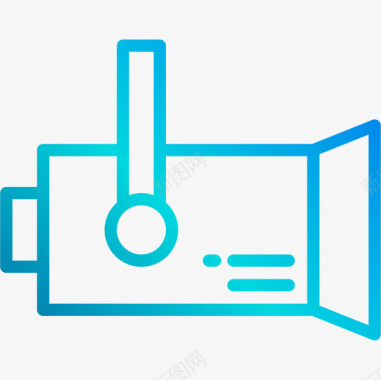 电影老胶片聚光灯电影胶片线性梯度图标图标