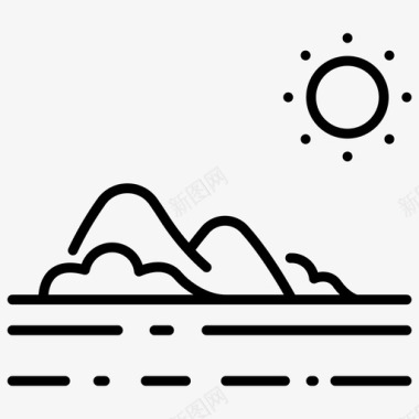 岛和太阳海夏天图标图标