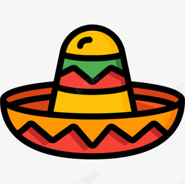 如意纹墨西哥帽南美洲4线纹颜色图标图标