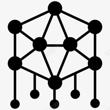 点状排列背景网络结构排列链式网络图标图标