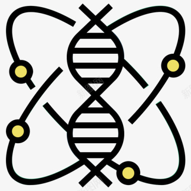 基因科技技术基因组学技术颠覆2线性颜色图标图标