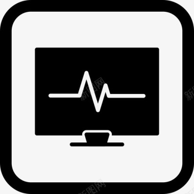 心电心率心电监护仪图标图标