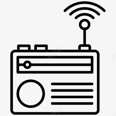 无线电广播媒体无线电传输图标图标