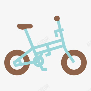 折叠自行车27扁平图标图标