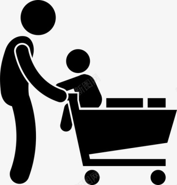 婴儿推车婴儿在购物车上座椅坐姿图标图标