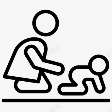 妈妈哭宝宝宝宝爬行妈妈照顾宝宝图标图标