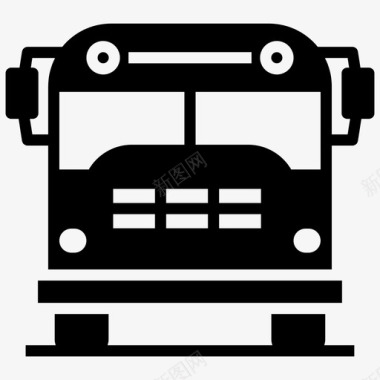 公共交通标识校车运输长途汽车本地交通图标图标