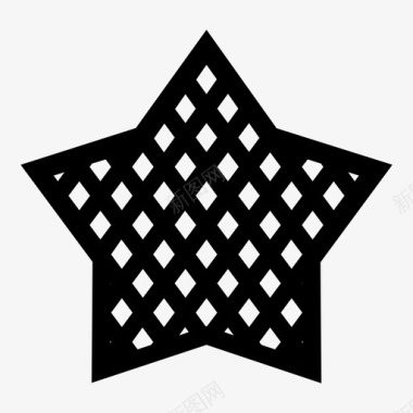 方形星在笼子里交叉点图标图标