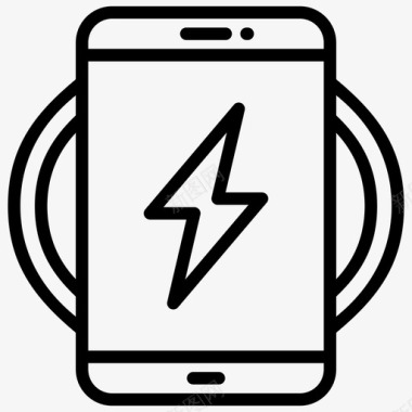 无线移动充电电池使用感应充电图标图标