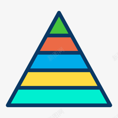 金字塔健康21线性颜色图标图标