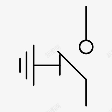 拨动开关三工位开关（接地）图标