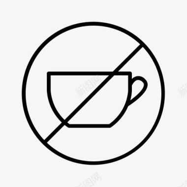 没有咖啡因没有咖啡咖啡线很薄图标图标